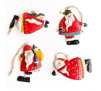 Desiumite Juego de 4 adornos colgantes de serafín de Navidad, hierro para árbol con plan colgante de estilo vintage, vacaciones festivas y etiqueta de regalo (ángel)