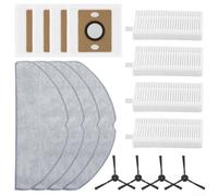 Desiumite Juego de accesorios para aspiradora robot A30 Pro, incluye cepillo lateral, paño de fregona, filtro HEPA, bolsa de polvo, para base de recogida automática de polvo (A)