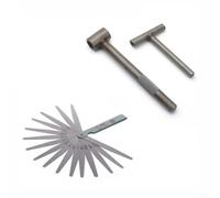 Desiumite Juego de herramientas de ajuste de válvula de motor de motocicleta con medidor de espesores 0,02-1,00 mm, 3 llaves (8/9/10 mm), calibre de grosor de acero inoxidable para (B)