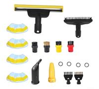 Desiumite Kit de accesorios de limpieza a vapor para modelos Karcher SC1 SC2 SC3 SC4 SC5 con tapas de boquilla de microfibra, cepillos redondos de nailon y cobre, cepillos planos y juntas tóricas