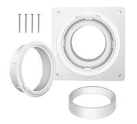 Desiumite Kit de placa de pared de conexión rápida para ventilación de secadora, conector de manguera de 4 pulgadas, construcción de plástico blanco, fácil de desconectar para limpiar la ventilación