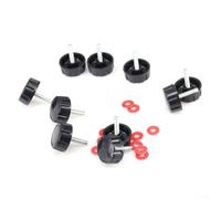 Desiumite Kit de tornillos de mango de carrete de pesca de acero para carretes convencionales, paquete de 10, compatible con modelos de carrete de señuelo del 95%, negro (cubierta de mango negro)