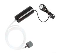 Desiumite Oxígeno de acuario alimentado por USB para peceras y transporte de mariscos, silencioso, 5 V, 1 A, portátil, construcción de aire, plástico y metal, color negro (1 m)