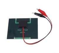 Desiumite Panel solar portátil de 1,5 W y 12 V con clip, tablero de carga impermeable para dispositivos solares de bricolaje, módulo policristalino negro, 115 x 90 mm