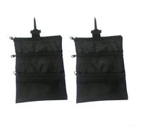 Desiumite Paquete de 2 bolsas de almacenamiento para camisetas y bolas, accesorio de tela con gancho para colgar en bolsa o mochila, 28 x 17,5 cm, resistente al desgaste y (negro)