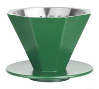 Desiumite Para V60 Pour Over Coffee Dripper 304 Steel Octagonal -Layer Enhanced Heat Retention Consistent Brew Modern Geometric Style 10X10x8.5cm(Verde)