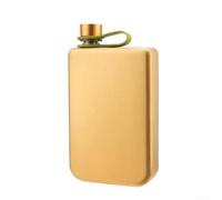 Desiumite Petaca de acero inoxidable a prueba de fugas de 9 onzas con mate, para hombres y mujeres, termo de bolsillo portátil con embudo para actividades al aire libre y fiestas (dorado)