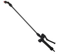 Desiumite Pulverizador manual de mochila con palanca bloqueable, brazo de pulverización ergonómico de goma con válvula de cierre, tubo de fibra de vidrio de plástico, 61 cm, negro y rojo