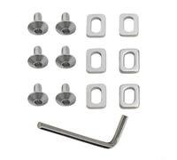 Desiumite Road For Bike - Tacos de pedal para KEO y sistemas compatibles con 6 arandelas, 6 tornillos M5 y llave, construcción de acero, color plateado