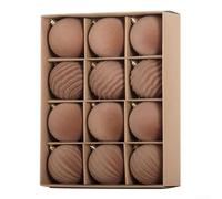 Desiumite Serie de bolas de decoración de Navidad con textura de terciopelo para colgar, decoración tradicional de vacaciones, juego de bolas con terciopelo para decoración de interiores (6 cm, café)