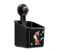 Desiumite Soporte de pared con ventosa para caja de pañuelos, organizador de almacenamiento de baño, sin taladro, fácil de instalar, resistente a la humedad, compacto para papel higiénico y accesorios