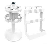 Desiumite Soporte de pipetas de laboratorio ajustable para micropipetas, estante ABS con ranuras redondas y trapezoidales, ahorro de espacio para 6 pipetas (redondas)