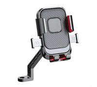 Desiumite Soporte para teléfono de motocicleta con rotación de 360°, segundo bloqueo automático y absorción de golpes de silicona, soporte para manillar y espejo retrovisor para navegación, Al (espejo