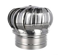 Desiumite Tapa de chimenea giratoria de acero inoxidable resistente impulsada por el viento, cubierta de ventilación giratoria a prueba de lluvia, protector superior de tubo de combustión con kit de