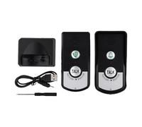 Desiumite Timbre inalámbrico para el hogar con alcance de 1000 m, comunicación de audio bidireccional, unidad exterior impermeable IP65, batería de 2000 mAh, carcasa ABS (negro)