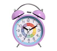 Desk Alarm Clock For Students Alarm Clock Battery Operated For Office Workers Lightweight Portable Design Snooze Function Extra Loud Portable Silent Wake Up Extended Battery Life Compact Design(Purple