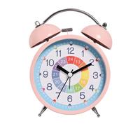 Desk Alarm Clock For Students Alarm Clock Battery Operated For Office Workers Lightweight Portable Design Snooze Function Extra Loud Portable Silent Wake Up Extended Battery Life Compact Design(Pink_2