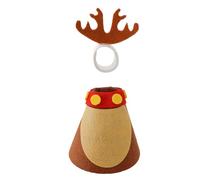 Desk Animal Outfits - 7 Inch Festive Christmas Tabletop Clothing for Holiday Cheer, Home Spirit with Mini Decoration Outfit, Holidays Decor for Porch Fireplace Bookshelf, Red Green Fabric