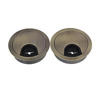 Desk Cable Hole Covers,2 Piece Zinc Alloy Round Table Cover Wire Outlet Port Computer PC Grommet 50/53/60/80mm Line Holder 994(Bronze,80mm)