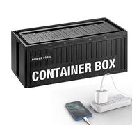 Desk Cable Organizer Box, Container Shape Cord Storage Box Large Cable Organizer - Heat Dissipation Desk Organizer Surge Protector with Lid Dustproof for TV Wires