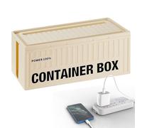 Desk Cable Organizer Box, Container Shape Cord Storage Box Large Cable Organizer - Heat Dissipation Desk Organizer Surge Protector with Lid Dustproof for TV Wires