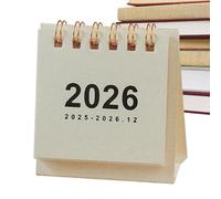 Desk Calendar 2025-2026, Monthly Planner Organizer, 2,56 x 2,76 x 1,18 pulgadas Aesthetic Paper Supplies, Planning and Scheduling for Home, School, Dorm, Family, Kids
