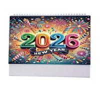 Desk Calendar, 2026 Planner with Rhinestone Design, Monthly Table Decor for Organization, Sparkling Colorful Style, Easy Use Feature, Planning Tool, Stationery Accessory for Home, 9.84x7.48 inches