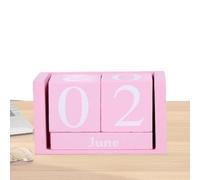 Desk Calendar Block, Tabletop Date Display, 9.5x5x4.3cm/3.74x1.97x1.69 Inches Wooden Reusable Decor, Month Day Organizer, Stylish Alternative to Calendars Photography