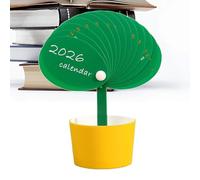 Desk Calendar, Bud Shape Desktop Planner with Pen Holder Cube - 2026 Calendar for Men Women Office Coworkers Christmas Male Employee New Year Adults Father's Day Dad Gift
