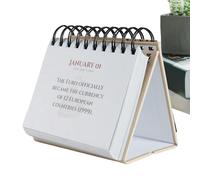 Desk Calendar - Calendar 2026, Daily Historical Information | 365 Days Of History Desktop Calender | For Home Living Room Study Room Bedroom Office School Family, Office Table Decoration