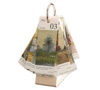 Desk Calendar - Desk Calendar 2026 | Desktop Organizer Planner | Standing Decorative Calendars for Home Office School Classroom Dorm Dormitory | Oil Painting Calendars