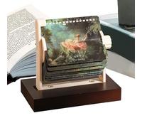 Desk Calendar - Mini Mechanical Rotating Planner, Compact Daily Date Display with Sturdy Metal Stand, Smooth Manual Tracking Function, Ideal for Home Apartment Study Desk Classroom Setup