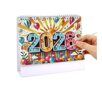 Desk Calendar, Monthly Planner, Tabletop Organizer, Gem Art Cover Design, 12-Month Layout, Stylish Time Management Tool for Travel Prep Schoolwork Meetings Goals Team Scheduling