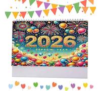 Desk Calendar - Rhinestone Painting 2026 Desktop Organizer for Setup, Sparkling Accessories with Decorative Design, Planner for Christmas Bedroom Family Teacher Kids School Office Dorm Party