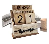 Desk Calendars - Decorative Date Blocks, Rustic Time Multi Use Calendar | Retro Multipurpose Perpetual Calendar, Decorative Date Blocks For Living Rooms Decorates Desk Accent