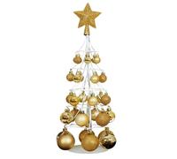 Desk Christmas Tree - Small Gold Vintage Decor | Tiny Christmas Tree With Gold Balls, Perfect For Table, Bedroom, Apartment, Countertop, Dorm, Outdoor, Bathroom, Classroom, Garden, Window, Or Bookshel