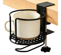 Desk Cup Clamp Holder, Clip on Beverage Hook, Headphone Storage Hanger, Space Saving Drink Rack, Multi Use Mount Organizer for Office House Indoor Bed Bedside Couch Classroom Lab Cabinet Lawn Chair