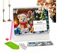 Desk Date Display - Bedazzled Planner Set, Sparkling Bead Art, Monthly Agenda | Handcrafted Accessory Office, Engaging Visual Time Management Kit for Personal Enhanceme