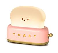 Desk Decor Toaster Lamp, Rechargeable Small Lamp with Smile Face Toast Bread Cute Toaster Shape Room Decor Night Light for Bedroom, Bedside, Living Room, Dining, Desk Decorations, Gift (Green)