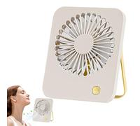 Desk Fan, 180° Tilt Equipment, 6,5 x 5,2 x 1,26 pulgadas, Quiet Cooler & Airflow Device with Handle, Compact Cooling Blower for Gym, Beach, Tent, Travel, Outdoor, School, and Garden Use
