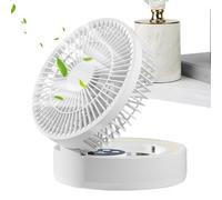 Desk Fan - 5 Speed USB Rechargeable Foldable Table Fan | Quiet Timer Function Ventilator With LED Light Makeup Mirror | Portable Desktop Cooling Fans For Dorm Bedside Workshop Car School Travel