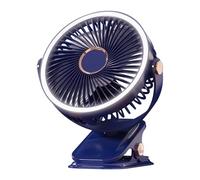 Desk Fan, Clip Fan, Space Saver Compact Body Built-In Light Usb Powered Easy Mount Lightweight Design, Portable Cooling Device for Bedroom, School, Beach, Garden