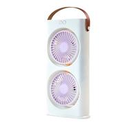 Desk Fan, Double-Headed Electric Desktop Cooling Fan with 3 Speeds 1200mAh Rechargeable Battery, Portable Tabletop Air Cooler for Dormitory, School, Camping, Beach, Picnic, and Hot