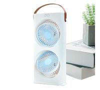 Desk Fan, Electric Desktop Cooling Fans with Double Head, Rechargeable Battery Air Cooler for Hot Weather, Dormitory, School, Camping, Picnic, Beach, Travel, Office, Bedroom, Tent