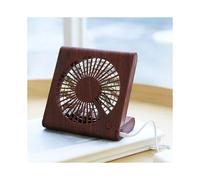 Desk Fan, Mini USB Silent Folding Fan Rechargeable Portable Fan for Table PC Home Office Library Travel with 3 Speeds Dark Brown