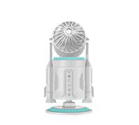 desk fans - escritorio fan | Adjustable Rocket-Shaped Table Fan with Light | Extended Battery Quiet 5000RPM Rotating Air Circulator for Cooling Office, Home, School, Dorm & Living Room on Hot Days