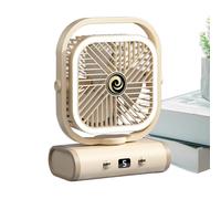 Desk Fans Small Quiet, Portable Air Cooler, Rechargeable Cooling Gadget, 5-Speed Wind Control, Adjustable Tilt Head, Built-In Night Light, Perfect For Bedroom, Dorm, 9.47x7.09x3.8 Inches