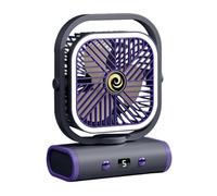 Desk Fans Small Quiet, Quiet Portable Fan Powerful Cooling, 5 Speeds Rechargeable Air Cooler with Night Light Feature, Adjustable Tilt Design for Bedroom, Dorm Room, Wall Mount Use