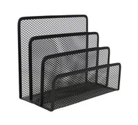 Desk File Sorter - Upright Mesh Folder Organizer, 3 Section Letter Holder Stand, Sturdy Office Storage Rack | Desktop Paper Document Arrangement, Home Filing Management System