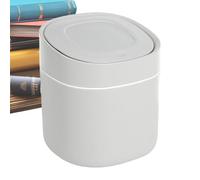 Desk Garbage Can - Destino de basura con tapa de impresión, opción moderna y práctica, organizador de almohadillas de algodón de papel, cesta de basura multiusos para sala de estudio, baño, dormitorio